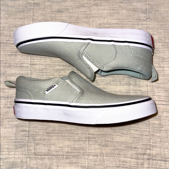 Kids Vans Mint Green Slip-On Sneakers - Picture 1 of 7
